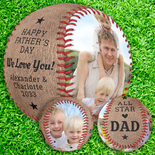Balle De Baseball Fête des pères photo vintage All Star DAD Custom 2
