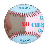 Balle De Baseball fête des pères Quadruplet bleu rose (Dos)