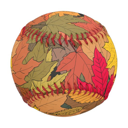 Balle De Baseball Feuilles d'automne colorées (Devant)