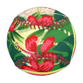 Balle De Baseball Feuilles tropicaux et fleurs (Dos)