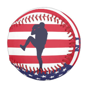 Balle De Baseball Fier lanceur de baseball américain Silhouette US D