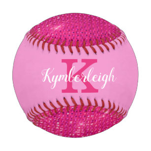 Balle De Baseball Fille Rose Glam Diamond Sparkle Cool Nom du monogr
