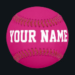 Balle De Baseball Filles Anniversaire cadeau idée de nom personnalis<br><div class="desc">Créez votre cadeau unique Filles Anniversaire fuchsia rose mignon nom personnalisé texte Baseball ajoutant votre propre nom personnalisé, année, slogan, message ou tout texte. Jeu cadeau de baseball mignon personnalisable pour les filles, les joueuses de football, les femmes, maman, soeur, fille, petite amie, pom girl, ado, adolescent, petite fille, joueurs,...</div>