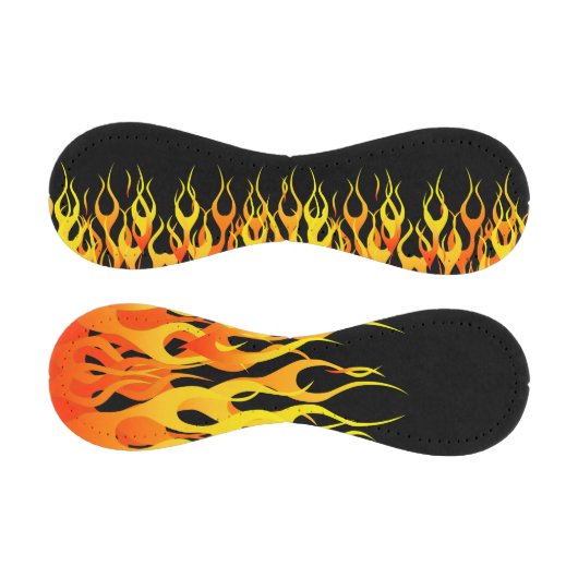 Balle De Baseball Flames de course classique cool sur noir (Panneaux)