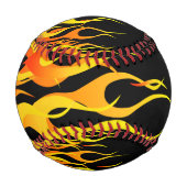 Balle De Baseball Flames de course classique cool sur noir (Dos)