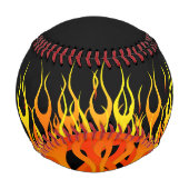 Balle De Baseball Flames de course classique cool sur noir (Devant)