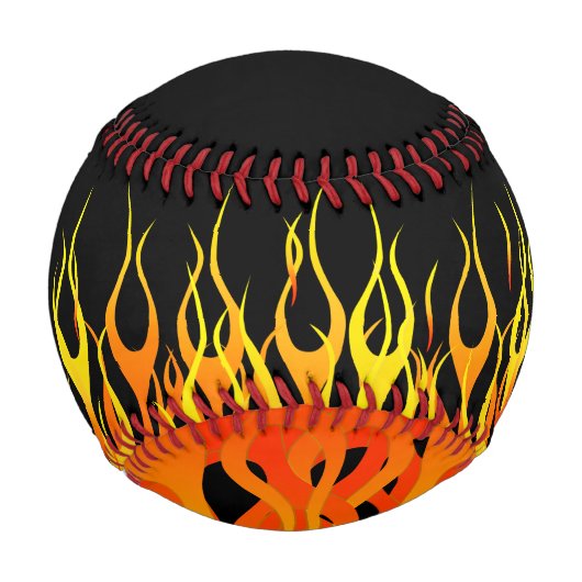 Balle De Baseball Flames de course classique cool sur noir (Devant)