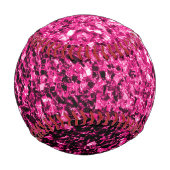 Balle De Baseball Flamme de parties scintillant rose chaud Nom du mo (Dos)