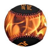 Balle De Baseball Flammes à chaud avec initiales (Dos)
