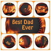 Balle De Baseball Flammes à chaud avec initiales