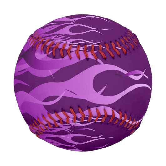 Balle De Baseball Flammes de course violet cool sur fibre de carbone (Dos)