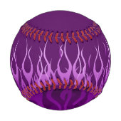 Balle De Baseball Flammes de course violet cool sur fibre de carbone (Devant)