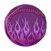 Balle De Baseball Flammes de course violet cool sur fibre de carbone (Devant Gauche)