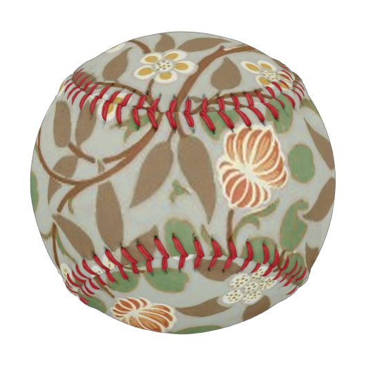 Balle De Baseball Fleur botanique de trèfle William Morris (Devant)