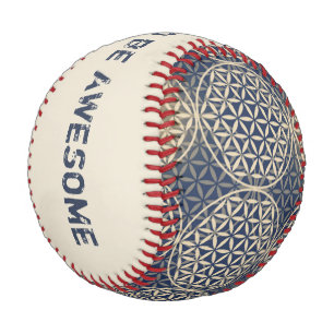 Balle De Baseball Fleur de vie - motif de timbre - sable bleu