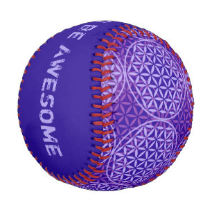 Balle De Baseball Fleur de vie - motif de timbre - violet