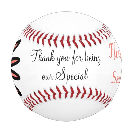 Balle De Baseball Fleur Fille Corail Turquoise (Devant)