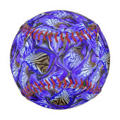 Balle De Baseball Fleur Iris Violet / Esthétique / Carrelé / (Dos)