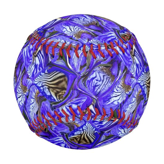 Balle De Baseball Fleur Iris Violet / Esthétique / Carrelé / (Devant)