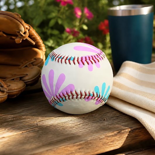 Balle De Baseball Fleur Rétro Puissance