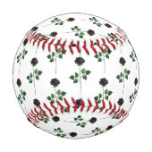 Balle De Baseball Fleur rose noire (Dos)