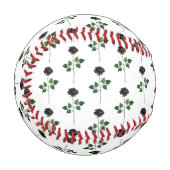 Balle De Baseball Fleur rose noire (Devant Gauche)