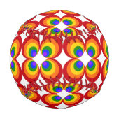 Balle De Baseball Fleurs arc-en-ciel psychédéliques (Dos)