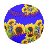 Balle De Baseball Fleurs de soleil - drapeau ukrainien Paix Liberté  (Devant)