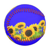 Balle De Baseball Fleurs de soleil - drapeau ukrainien Paix Liberté  (Devant Gauche)