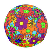 Balle De Baseball Fleurs Hippy Retro (Dos)