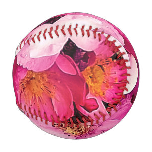 Balle De Baseball Fleurs roses