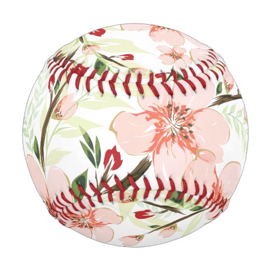 Balle De Baseball Fleurs roses (Dos)
