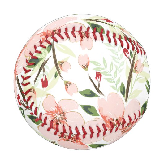 Balle De Baseball Fleurs roses (Devant Gauche)