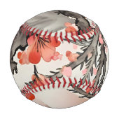 Balle De Baseball Fleurs sur Noir (Dos)