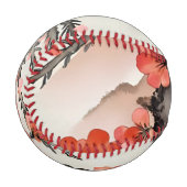 Balle De Baseball Fleurs sur Noir (Devant Gauche)