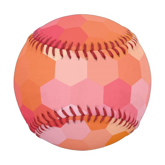 Balle De Baseball Formes Hexagones géométriques jaune rose (Devant)