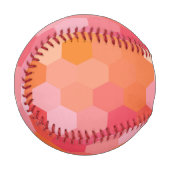 Balle De Baseball Formes Hexagones géométriques jaune rose (Devant Gauche)