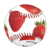 Balle De Baseball Framboises rouges Fruits frais sur mesure Monogram (Dos)