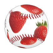 Balle De Baseball Framboises rouges Fruits frais sur mesure Monogram (Devant)