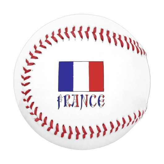 Balle De Baseball France Pavillon bleu Personnalisation (Devant Gauche)