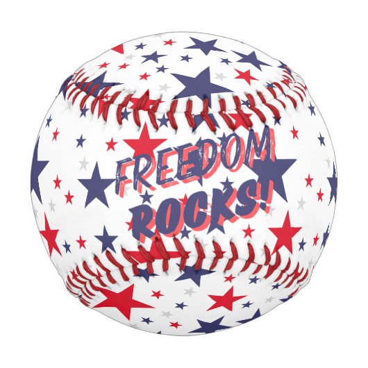 Balle De Baseball Freedom Rocks ! Baseball patriotique (Devant)