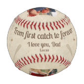 Balle De Baseball From First Catch to Forever 2 Photo Dad Gift  (Devant)