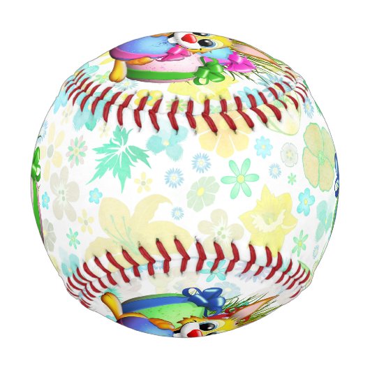 Balle De Baseball Funny Bunny biting an Easter Egg (Dos)