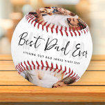 Balle De Baseball Funny Meilleur Papa Jamais Moderne 3 Photos Fête d<br><div class="desc">Ce design simple et moderne est composé de san serif et de typographie de script ludique.</div>