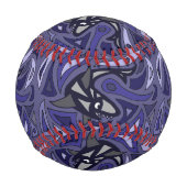 Balle De Baseball Funny Shark Baseball Abstrait (Dos)