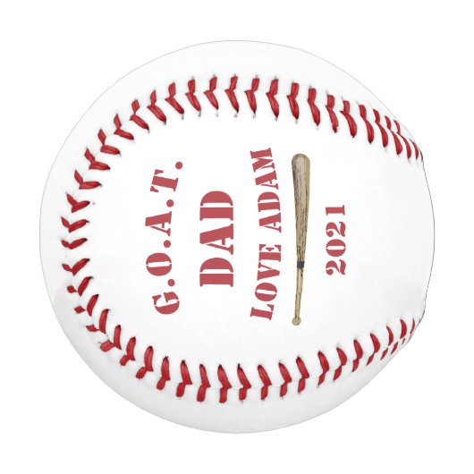 Balle De Baseball G.O.A.T. Papa Baseball Monogramme (Devant Gauche)