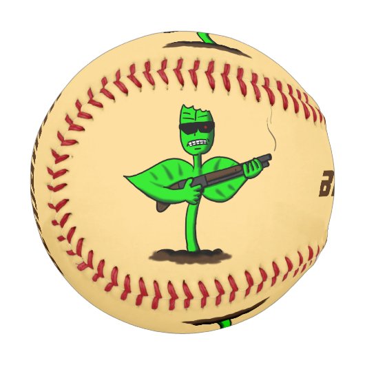 Balle De Baseball Germinator cyborg plante dessin humoristique (Devant Gauche)