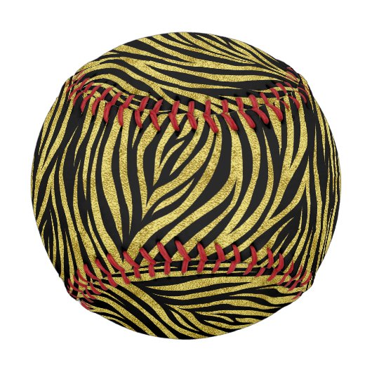 Balle De Baseball Gold Zebra Stripes Baseball (Dos)