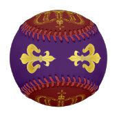 Balle De Baseball Golden Royal Crown & Lily + votre backgr. & idées (Dos)