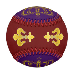 Balle De Baseball Golden Royal Crown & Lily + votre backgr. & idées